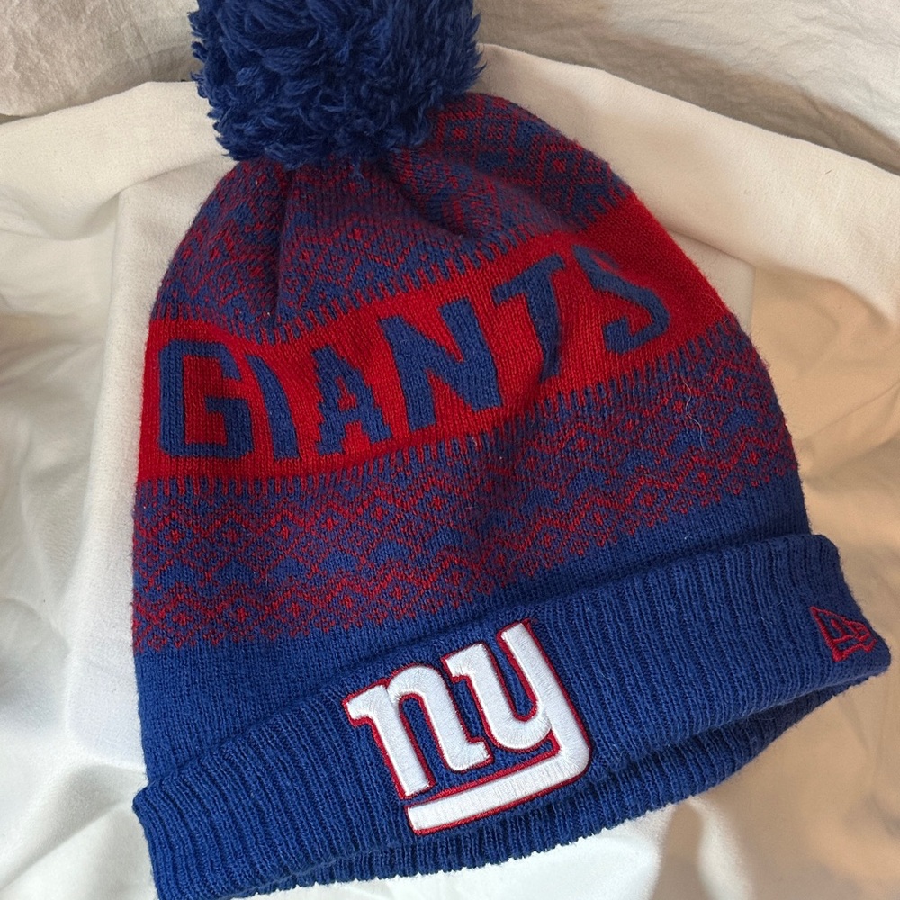 New Era Blue and Red Giants Beanie